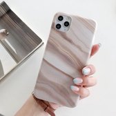 Frosted IMD-serie TPU-beschermhoes voor iPhone 11 Pro Max (romige koffie)