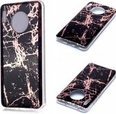 Voor Huawei Mate 30 Plating Marble Pattern Soft TPU beschermhoes (zwart goud)