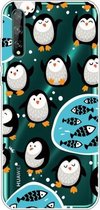 Voor Huawei Enjoy 10s Lucency Painted TPU beschermhoes (Penguins)