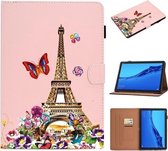 Voor Huawei MediaPad M5 lite Pure Kleur Schilderen Horizontale Flip Leren Case met Kaartsleuven & Houder & Slaap / Wekfunctie (Ijzeren Toren)