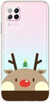 Voor Huawei P40 Lite & Nova 6 SE Christmas Series Transparante TPU beschermhoes (Fat Deer)