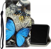 Voor Vivo Y50 / Y30 3D Gekleurde Tekening Horizontale Flip PU lederen tas met houder & kaartsleuven & portemonnee (een vlinder)