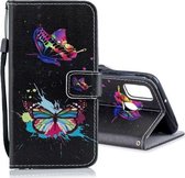 Voor Galaxy M30s Horizontale lederen flip case met houder & kaartsleuven & portemonnee (kleur vlinder)