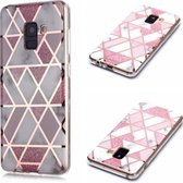 Voor Galaxy A8 (2018) Plating Marble Pattern Soft TPU beschermhoes (roze)