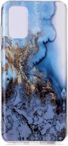 Voor Galaxy S20 Ultra Marble Pattern Soft TPU beschermhoes (blauw)