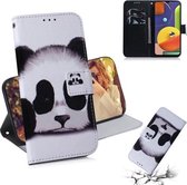 Voor Galaxy A50s Schilderen Patroon Gekleurde Tekening Horizontale Leren Flip Case met Houder & Kaartsleuven & Portemonnee (Panda)