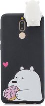 Voor Xiaomi Redmi 8 Cartoon schokbestendige TPU beschermhoes met houder (grote witte beer)