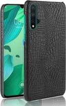 Schokbestendig krokodiltextuur pc + PU-hoesje voor Huawei Nova 5 / Nova 5 Pro (zwart)