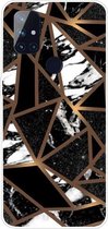 Voor OnePlus Nord N10 5G Marble Pattern schokbestendige TPU beschermhoes (Rhombus Black)