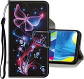 Voor Samsung Galaxy A41 Gekleurde Tekening Patroon Horizontale Flip Leren Case met Houder & Kaartsleuven & Portemonnee (Kleur Vlinder)