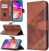 Voor Samsung Galaxy A70 Bijpassende Kleur Krokodil Textuur Horizontale Flip PU Lederen Case met Portemonnee & Houder & Kaartsleuven (Bruin)