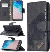 Voor Samsung Galaxy S10 Bijpassende Kleur Krokodil Textuur Horizontale Flip PU Lederen Case met Portemonnee & Houder & Kaartsleuven (Zwart)