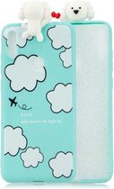 Voor Galaxy A11 schokbestendige Cartoon TPU beschermhoes (wolken)