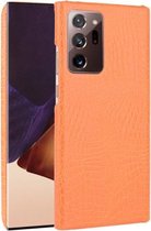 Voor Samsung Galaxy Note20 Ultra schokbestendige krokodiltextuur pc + PU-hoes (oranje)