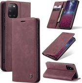 Voor Samsung Galaxy A31 CaseMe-013 Multifunctionele Retro Frosted Horizontale Flip Leren Case met Kaartsleuf & Houder & Portemonnee (Wijnrood)