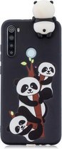 Voor Galaxy A21 schokbestendig Cartoon TPU beschermhoes (drie panda's)