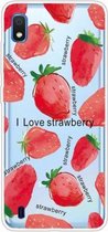 Voor Samsung Galaxy A10 schokbestendig geschilderd TPU beschermhoes (Love Strawberry)