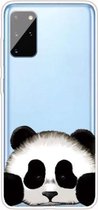 Voor Samsung Galaxy S20 gekleurd tekeningpatroon zeer transparant TPU beschermhoes (panda)