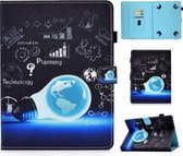 Voor 8.0 inch Tablet PC Gekleurde Tekening Stiksels Horizontale Flip Leren Case met Houder & Kaartsleuven (Lamp)