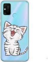 Voor Huawei Honor 9A schokbestendig geschilderd TPU beschermhoes (lachende kat)