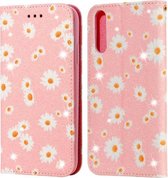 Voor Huawei Y8P (2020) Glinsterende Daisy Magnetische Horizontale Flip Leren Case met Houder & Kaartsleuven & Fotolijst (Roze)
