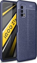 Voor VIVO IQOO Z1X Litchi Texture TPU schokbestendig hoesje (marineblauw)