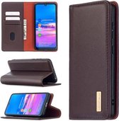 Voor Huawei Y6 (2019) / Honor 8A 2 in 1 Afneembare Magnetische Horizontale Flip Lederen Case met Houder & Kaartsleuven & Portemonnee (Donkerbruin)