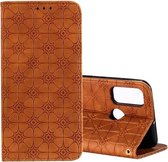 Voor Huawei P Smart (2020) Lucky Flowers Embossing Pattern Magnetische Horizontale Flip Leren Case met Houder & Kaartsleuven (Bruin)