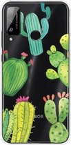 Voor Huawei Honor Play 4T schokbestendig geverfd transparant TPU beschermhoes (cactus)