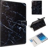 Voor iPad Air / Air 2 / iPad Pro 9.7 (2016) / iPad 9.7 (2017) / iPad 9.7 (2018) Gekleurd patroon Horizontaal Flip PU lederen hoes met houder en kaartsleuven (zwart marmer)