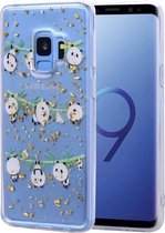 Cartoon patroon goudfolie stijl Dropping Glue TPU zachte beschermhoes voor Galaxy S9 (Panda)