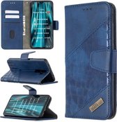 Voor xiaomi redmi 8 pro bijpassende kleur krokodil textuur horizontale flip pu lederen tas met portemonnee & houder & kaartsleuven (blauw)