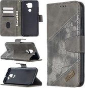 Voor Xiaomi Redmi Note 9 Bijpassende Kleur Krokodil Textuur Horizontale Flip PU Lederen Case met Portemonnee & Houder & Kaartsleuven (Grijs)