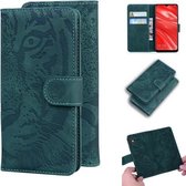 Voor Huawei Enjoy 9s Tiger Embossing Pattern Horizontale Flip lederen hoes met houder & kaartsleuven & portemonnee (groen)