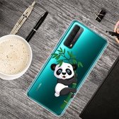 Voor Huawei P Smart 2021 Gekleurde tekening Clear TPU beschermhoesjes (Panda)