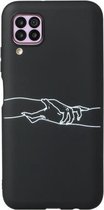 Voor Huawei P40 Lite Black Frosted Painted TPU beschermhoes (arm)