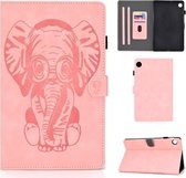 Voor Huawei MatePad T8 8.0 (2020) reliëf olifant patroon horizontale flip PU lederen tas met houder & kaartsleuven (roze)