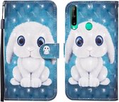 Voor Huawei Honor 9C 3D Geschilderd Patroon Horizontale Flip Leren Case met Houder & Portemonnee & Kaartsleuf & Lanyard (Konijn)
