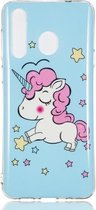 Star Unicorn Pattern Noctilucent TPU Soft Case voor Galaxy A8s