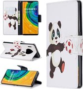 Voor Huawei Mate 30 Pro Gekleurde Tekening Horizontale Flip Leren Case met Houder & Kaartsleuven & Portemonnee (Voetbal Panda)