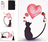 Voor iPad Air / iPad Air 2 2016 / iPad Pro9.7 / iPad9.7 / 2017/2018 Gekleurde tekening Patroon Horizontale flip PU lederen tas met houder & kaartsleuf & slaap- / wekfunctie (liefdevolle kat)