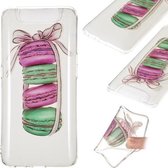 Coloured Drawing Transparant Clear TPU Case voor Galaxy A80 / A90 (Macaroon)