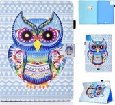 Voor iPad Air 2020 10.9 Gekleurde Tekening Stiksels Horizontale Flip Leren Case met Houder & Kaartsleuven & Slaap / Wekfunctie (Gekleurde Uil)