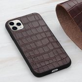 Leren beschermhoes met krokodillenleer voor iPhone 12 mini (bruin)