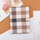 Geruite patroon horizontale flip lederen tas met houder en slaap- / wekfunctie voor iPad 10.2 en 10.2 (2020) (koffie)