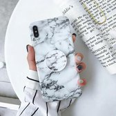 Glanzende marmeren opvouwbare beugel TPU-hoesje voor iPhone XR (Z4)