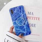 Glanzende marmeren opvouwbare beugel TPU-hoesje voor iPhone XR (Z25)