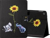 Voor Amazon Kindle Fire HD10 2015/2017/2019 Gekleurde Tekening Horizontale Flip Leren Case met Houder & Kaartsleuven & Slaap / Wekfunctie (Olifant)