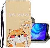 Voor Xiaomi Redmi 9A 3D Gekleurde Tekening Horizontale Flip PU Lederen Case met Houder & Kaartsleuven & Portemonnee (Shiba Inu)