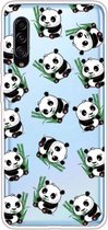 Voor Galaxy A90 5G schokbestendig geverfd transparant TPU beschermhoes (panda)